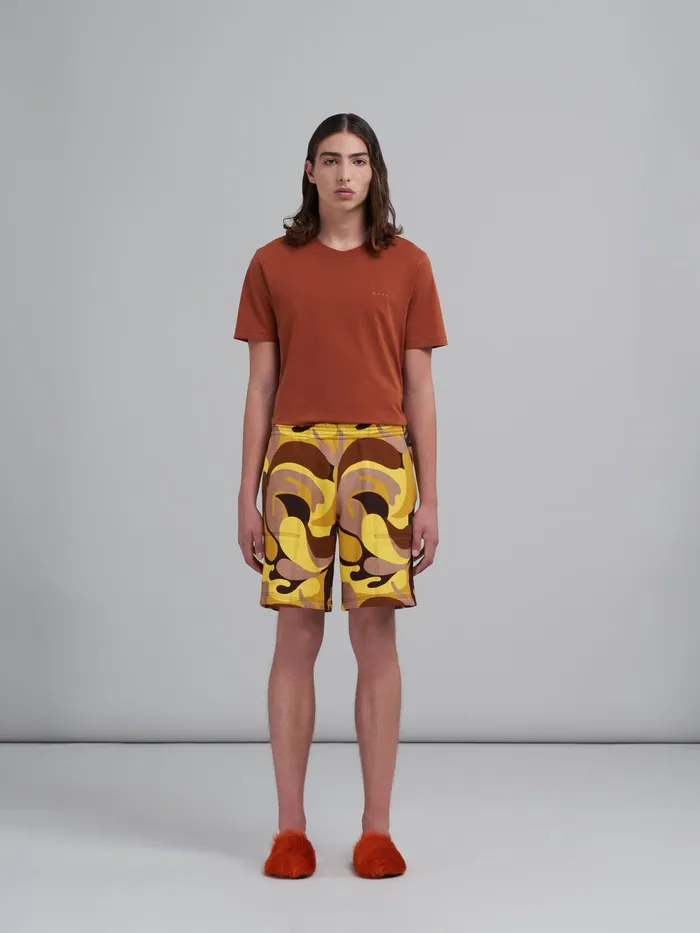 Marni 50s Camo Print Brushed Sweatshirt Cotton Bermuda Shorts Acid Mens Trousers Marni 50s Camo Print Brushed Sweatshirt Cotton Bermuda Shorts Acid Mens Trousers