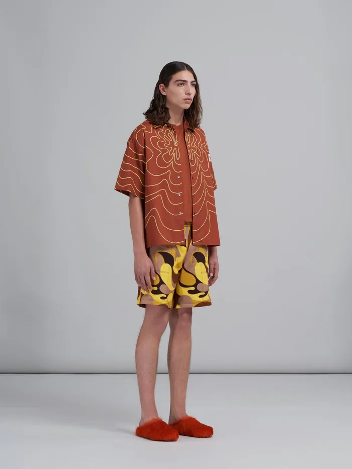 Marni 50s Camo Print Brushed Sweatshirt Cotton Bermuda Shorts Acid Mens Trousers Marni 50s Camo Print Brushed Sweatshirt Cotton Bermuda Shorts Acid Mens Trousers