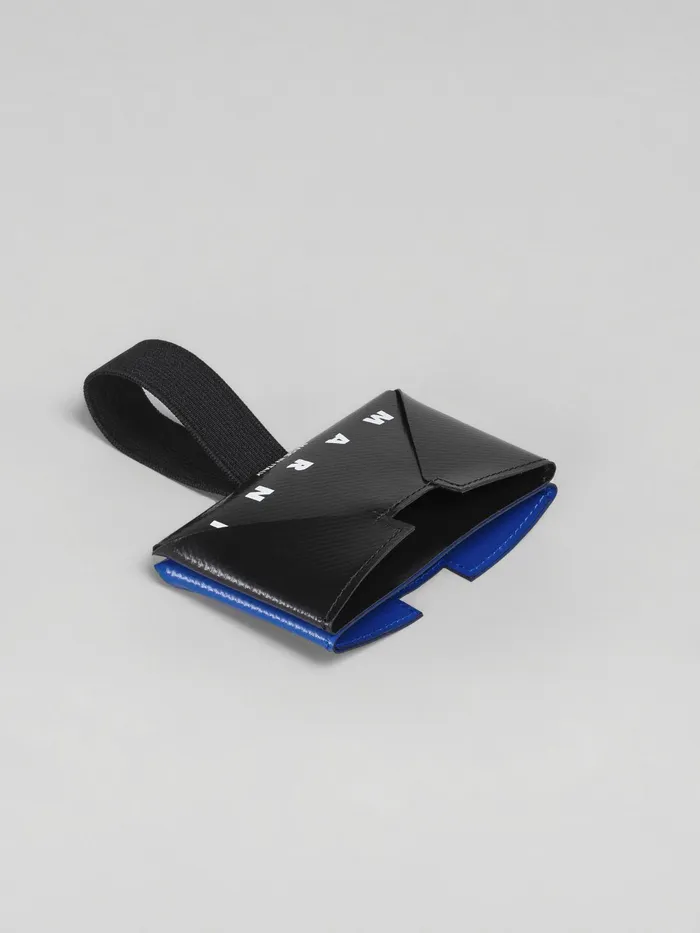 Marni And Blue Credit Card Case Black Mens Wallets and Small Leather Goods Marni And Blue Credit Card Case Black Mens Wallets and Small Leather Goods