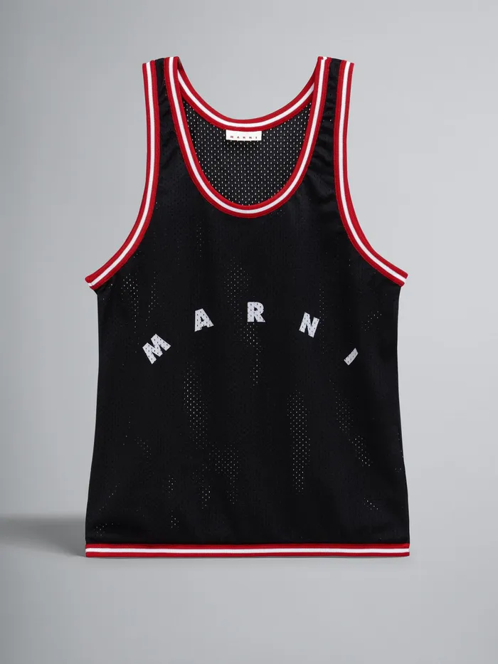 Marni Basket Tank Top Shopping Bag In Tech Fabric Black Mens Shoulder Bags