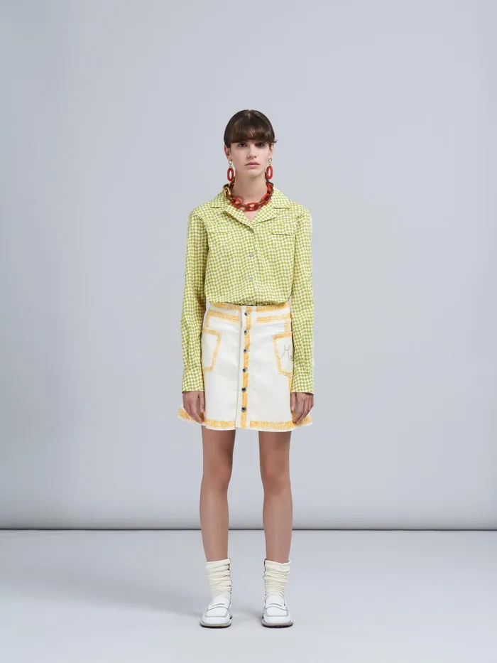 Marni Beige Denim Skirt Alkekengi Womens Skirts Marni Beige Denim Skirt Alkekengi Womens Skirts