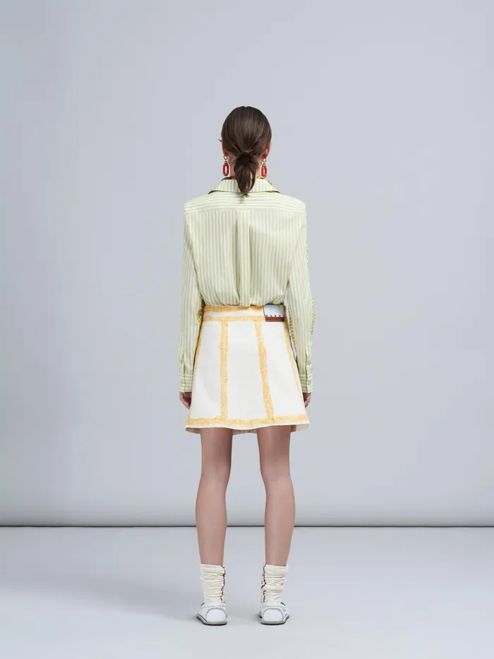 Marni Beige Denim Skirt Alkekengi Womens Skirts Marni Beige Denim Skirt Alkekengi Womens Skirts