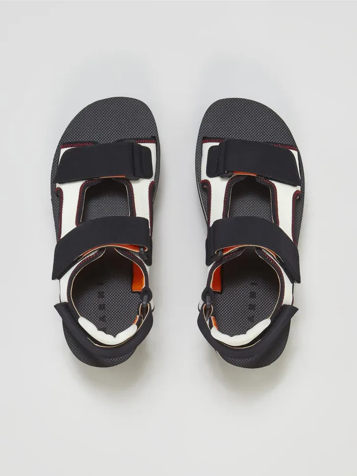 Marni Black And White Technical Fabric Sandal Ivory Womens Sandals and Wedges Marni Black And White Technical Fabric Sandal Ivory Womens Sandals and Wedges