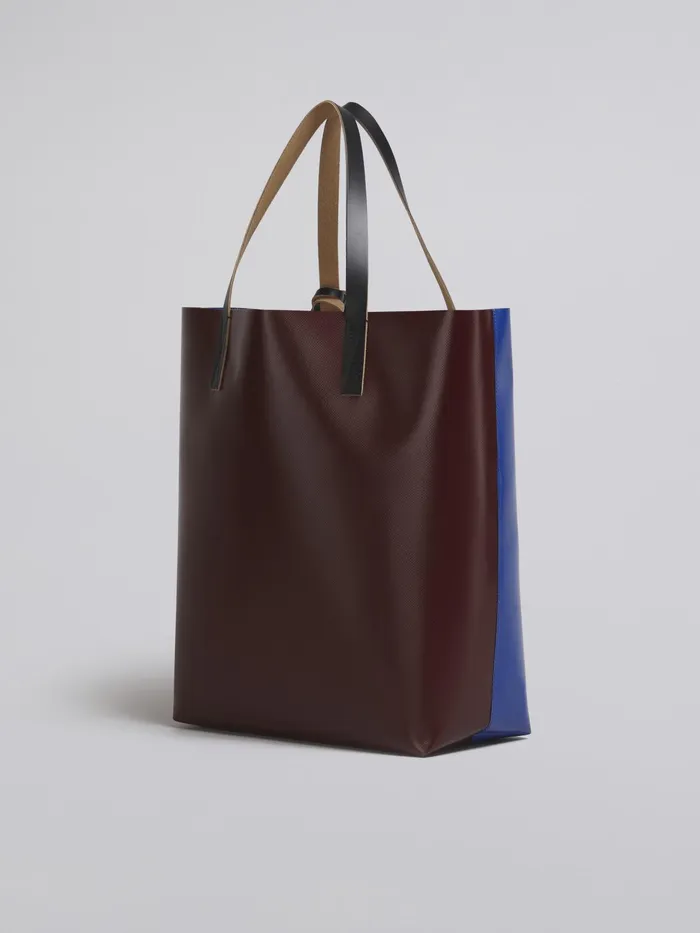 Marni Bordeaux And Blue Tribeca Shopping Bag Royal Mens Shoulder Bags