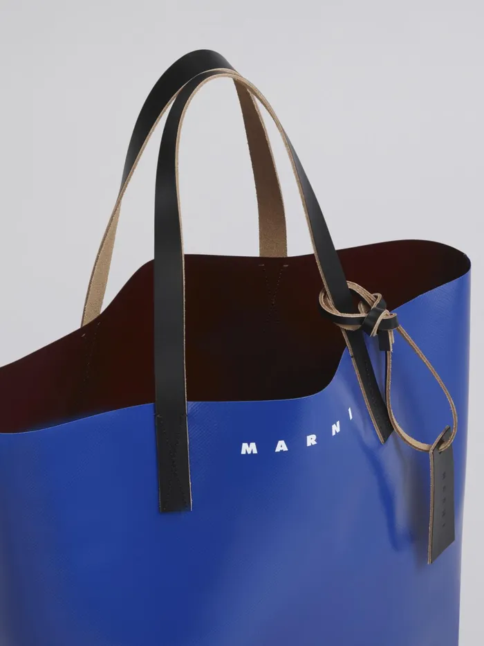 Marni Bordeaux And Blue Tribeca Shopping Bag Royal Mens Shoulder Bags