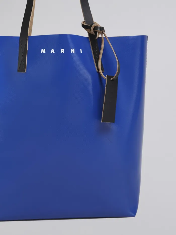 Marni Bordeaux And Blue Tribeca Shopping Bag Royal Mens Shoulder Bags