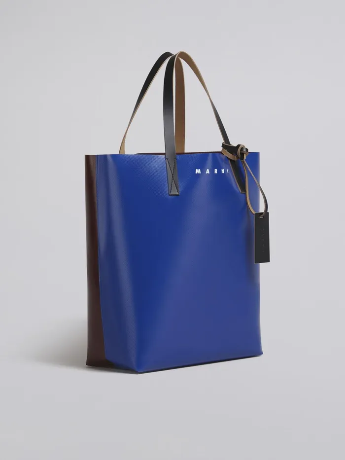 Marni Bordeaux And Blue Tribeca Shopping Bag Royal Mens Shoulder Bags
