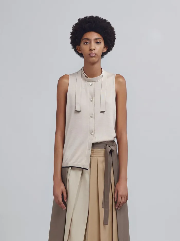 Marni Chic Light Wool Vest Tan Womens Coats and Jackets Marni Chic Light Wool Vest Tan Womens Coats and Jackets