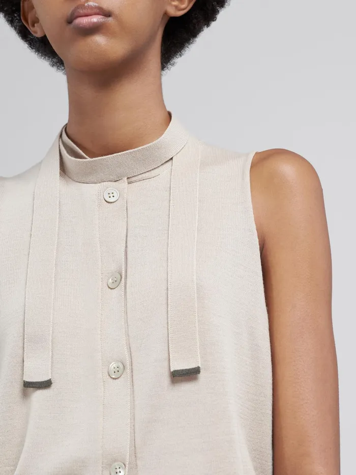 Marni Chic Light Wool Vest Tan Womens Coats and Jackets Marni Chic Light Wool Vest Tan Womens Coats and Jackets