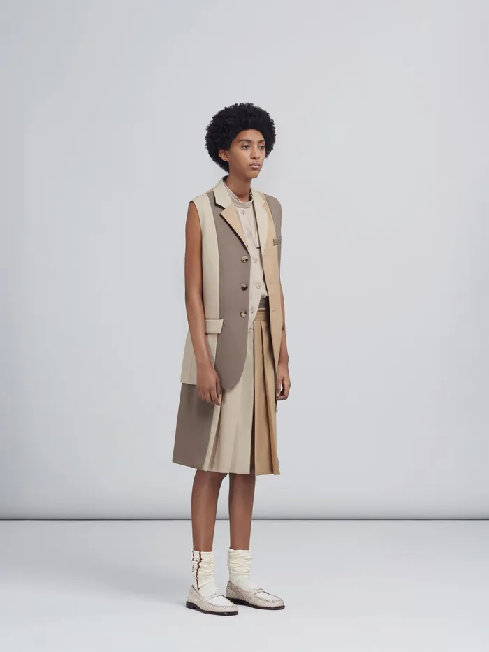 Marni Chic Light Wool Vest Tan Womens Coats and Jackets Marni Chic Light Wool Vest Tan Womens Coats and Jackets