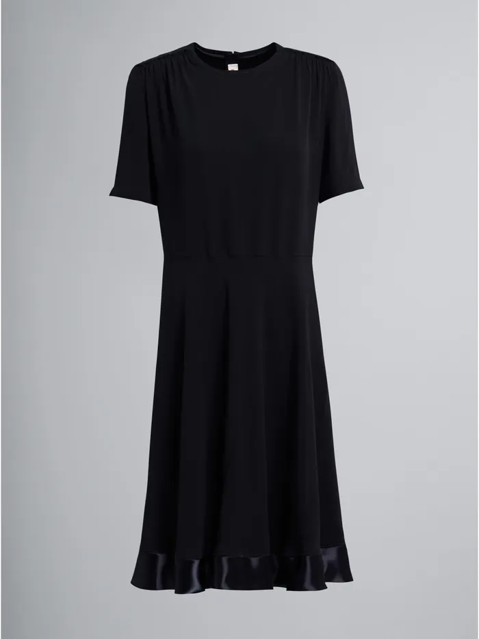 Marni Crepe Envers Satin Dress Black Womens Dresses