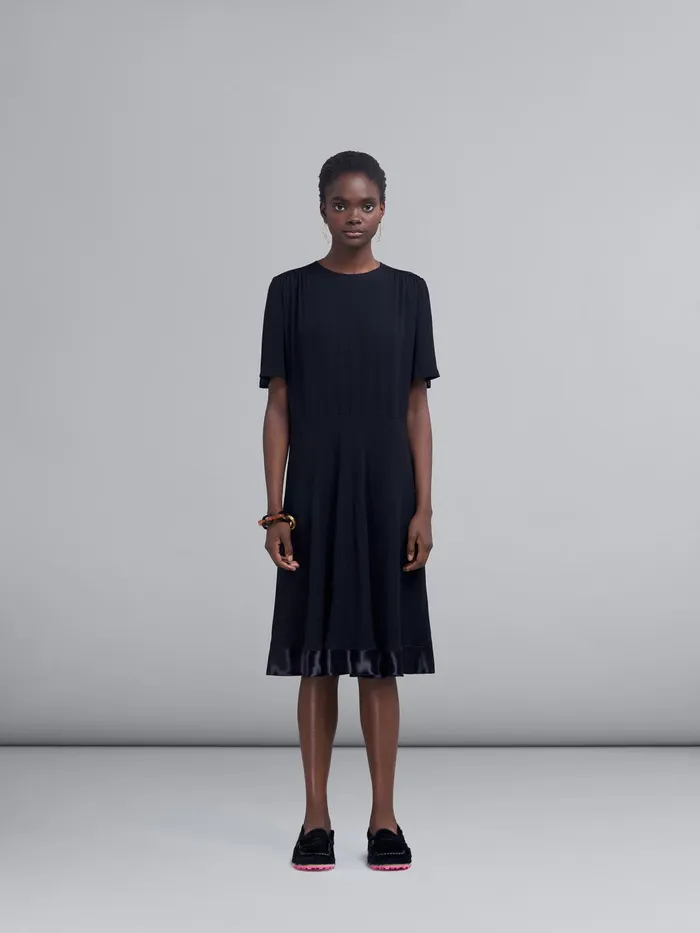 Marni Crepe Envers Satin Dress Black Womens Dresses