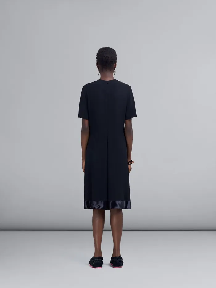 Marni Crepe Envers Satin Dress Black Womens Dresses