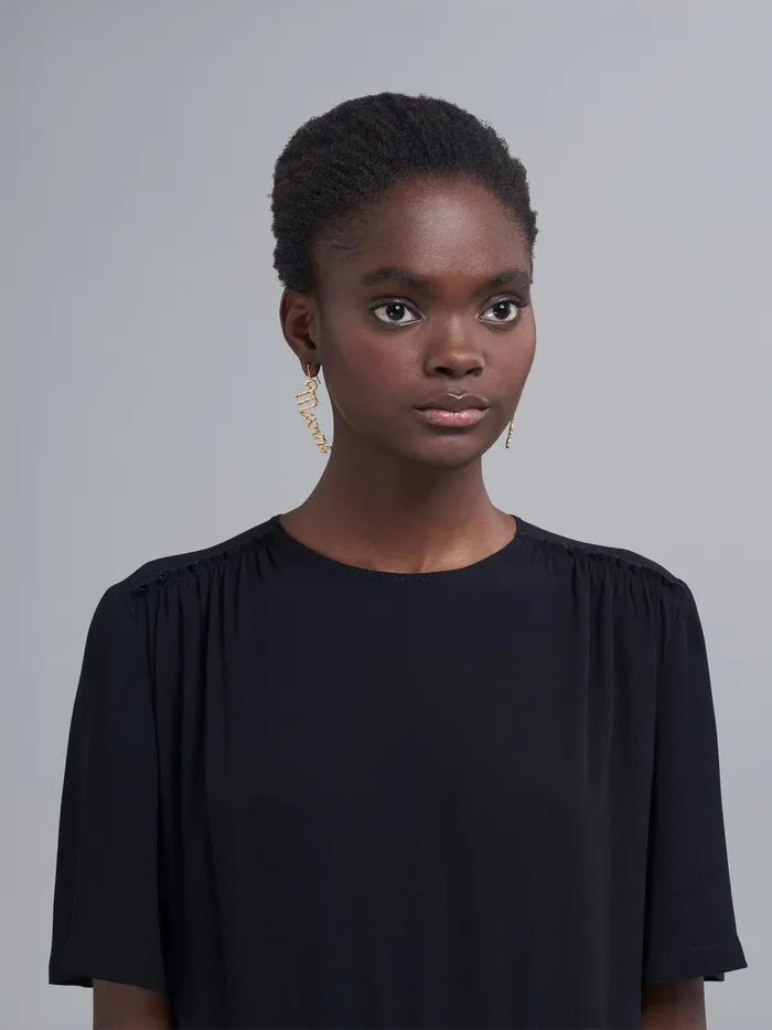 Marni Crepe Envers Satin Dress Black Womens Dresses