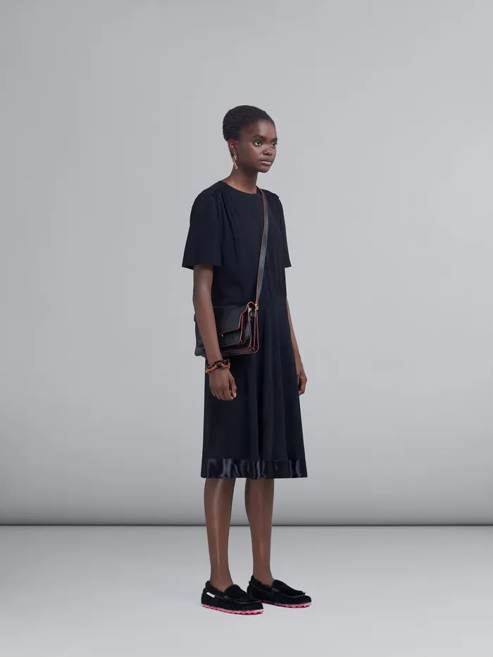 Marni Crepe Envers Satin Dress Black Womens Dresses