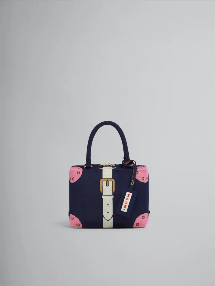 Marni Cubic Bag In Blue Trompel039il Jacquard Iris Womens Handbags