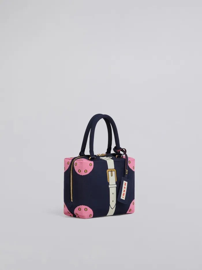 Marni Cubic Bag In Blue Trompel039il Jacquard Iris Womens Handbags Marni Cubic Bag In Blue Trompel039il Jacquard Iris Womens Handbags