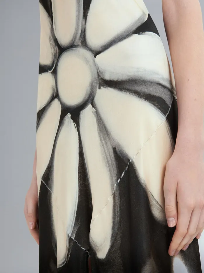 Marni Dripping Daisy Print Viscose Jersey Long Dress Black Womens Dresses Marni Dripping Daisy Print Viscose Jersey Long Dress Black Womens Dresses