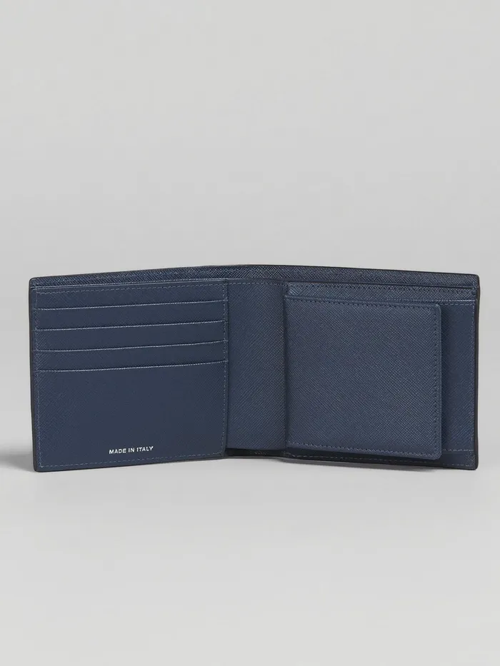 Marni Green And Blue Saffiano Leather Bifold Wallet Black Mens Wallets and Small Leather Goods Marni Green And Blue Saffiano Leather Bifold Wallet Black Mens Wallets and Small Leather Goods