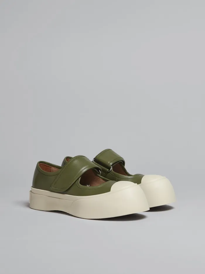 Marni Green Nappa Leather Pablo Maryjane Sneaker Dark Olive Womens Sneakers Marni Green Nappa Leather Pablo Maryjane Sneaker Dark Olive Womens Sneakers
