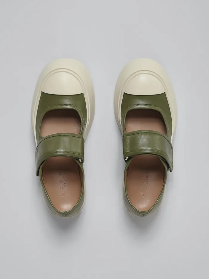 Marni Green Nappa Leather Pablo Maryjane Sneaker Dark Olive Womens Sneakers Marni Green Nappa Leather Pablo Maryjane Sneaker Dark Olive Womens Sneakers