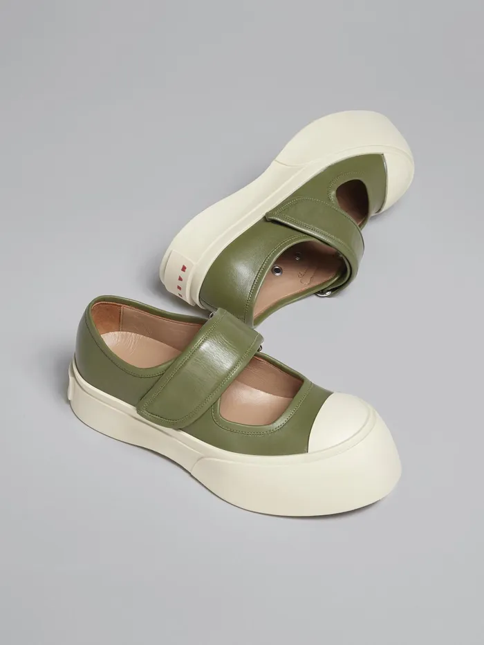 Marni Green Nappa Leather Pablo Maryjane Sneaker Dark Olive Womens Sneakers Marni Green Nappa Leather Pablo Maryjane Sneaker Dark Olive Womens Sneakers