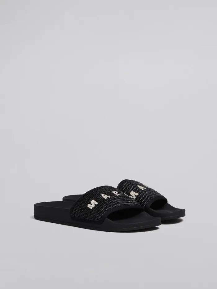 Marni Raffia Sandal Black Womens Sandals and Wedges Marni Raffia Sandal Black Womens Sandals and Wedges