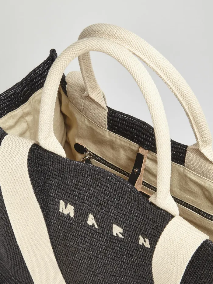 Marni Raffia Shopping Bag Black Mens Shoulder Bags Marni Raffia Shopping Bag Black Mens Shoulder Bags