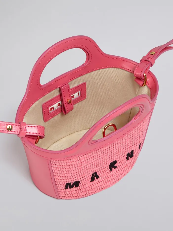 Marni Tropicalia Micro Bag In Pink Leather And Raffia Fuchsia Fluo Womens Handbags Marni Tropicalia Micro Bag In Pink Leather And Raffia Fuchsia Fluo Womens Handbags