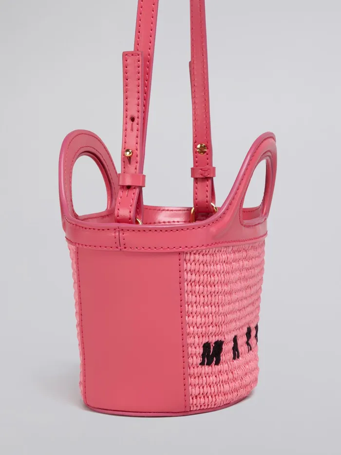 Marni Tropicalia Micro Bag In Pink Leather And Raffia Fuchsia Fluo Womens Handbags Marni Tropicalia Micro Bag In Pink Leather And Raffia Fuchsia Fluo Womens Handbags