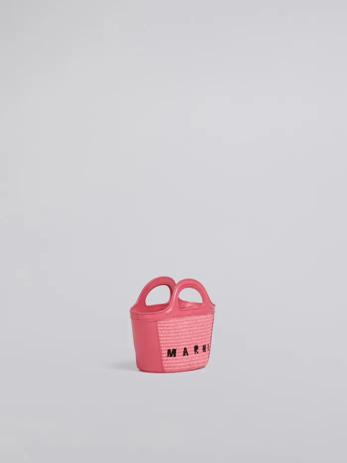 Marni Tropicalia Micro Bag In Pink Leather And Raffia Fuchsia Fluo Womens Handbags Marni Tropicalia Micro Bag In Pink Leather And Raffia Fuchsia Fluo Womens Handbags