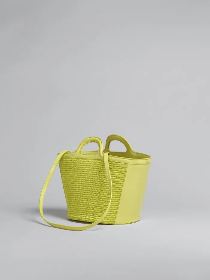 Marni Tropicalia Small Bag In Yellow Leather And Raffia Lime Womens Handbags Marni Tropicalia Small Bag In Yellow Leather And Raffia Lime Womens Handbags