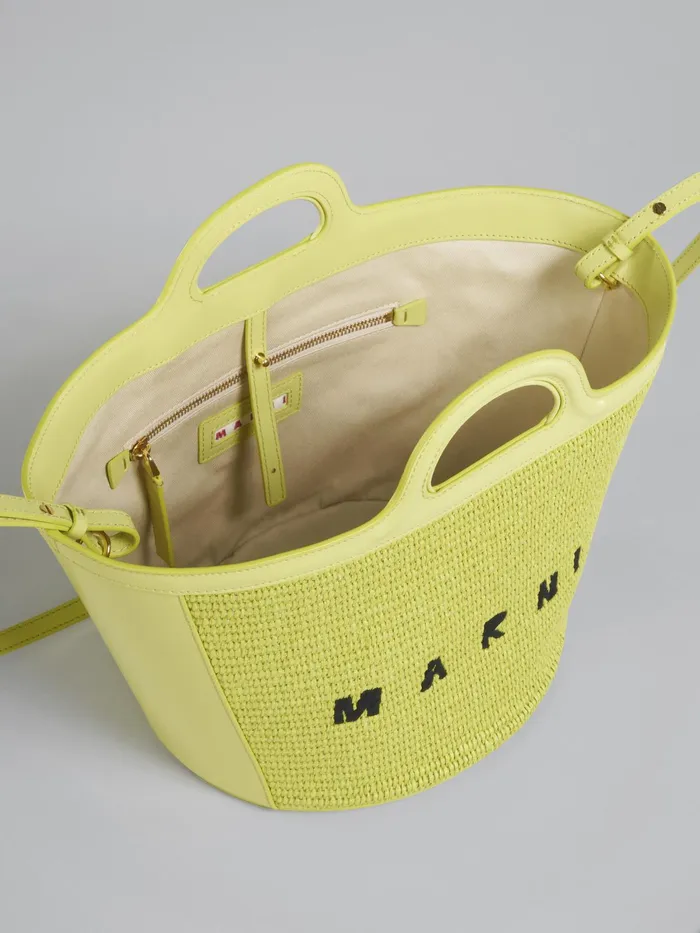Marni Tropicalia Small Bag In Yellow Leather And Raffia Lime Womens Handbags Marni Tropicalia Small Bag In Yellow Leather And Raffia Lime Womens Handbags