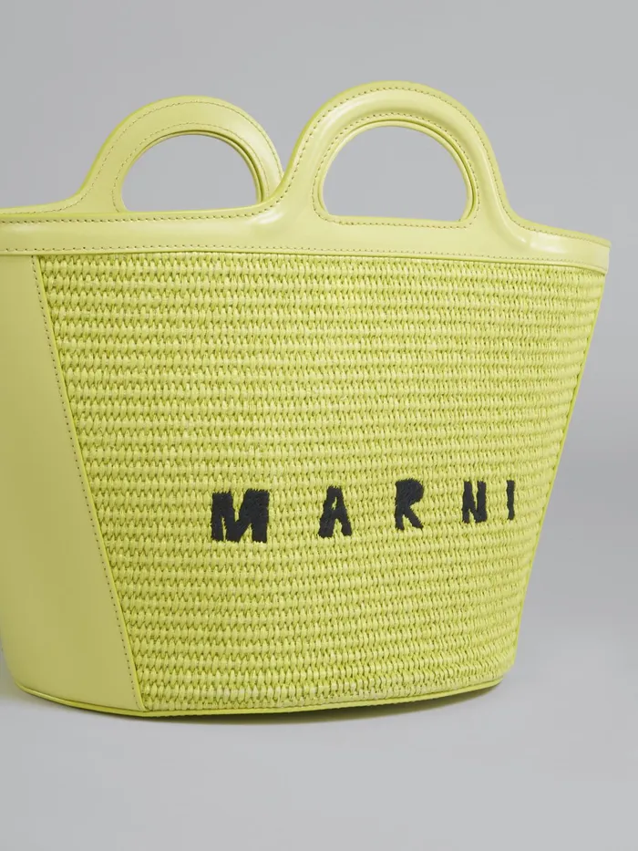 Marni Tropicalia Small Bag In Yellow Leather And Raffia Lime Womens Handbags Marni Tropicalia Small Bag In Yellow Leather And Raffia Lime Womens Handbags
