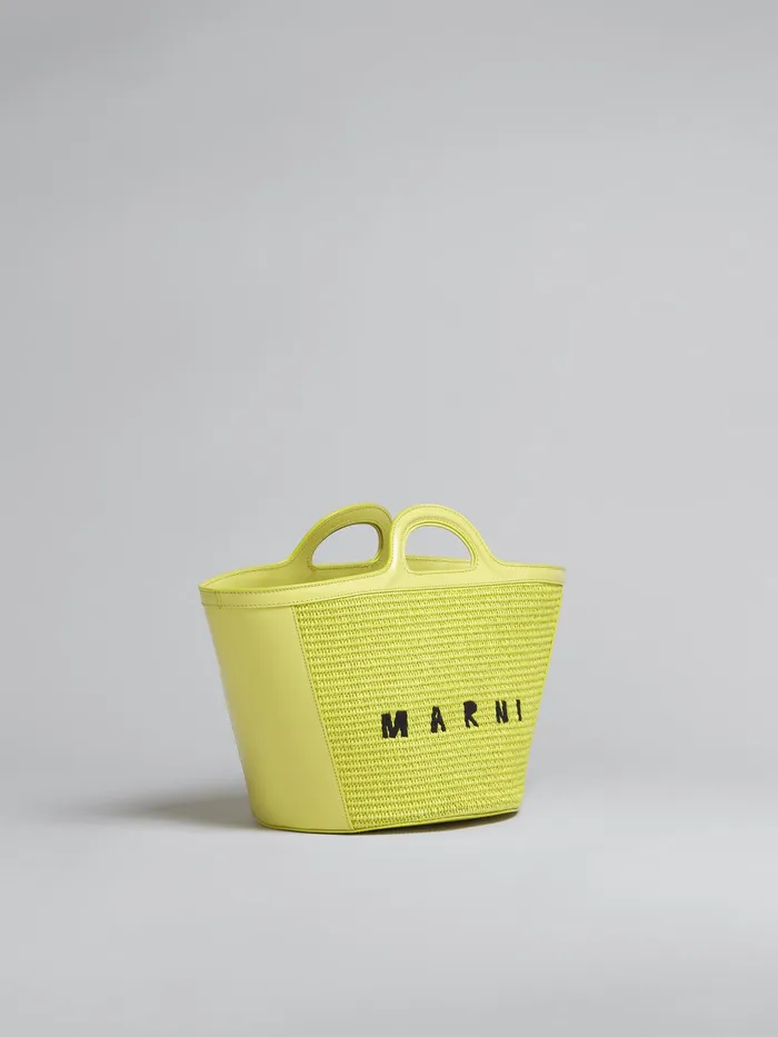 Marni Tropicalia Small Bag In Yellow Leather And Raffia Lime Womens Handbags Marni Tropicalia Small Bag In Yellow Leather And Raffia Lime Womens Handbags