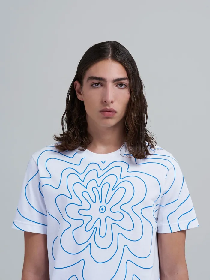 Marni Vibrating Flower Print Organic Jersey Tshirt Lake Mens Sweatshirts and Tshirts Marni Vibrating Flower Print Organic Jersey Tshirt Lake Mens Sweatshirts and Tshirts