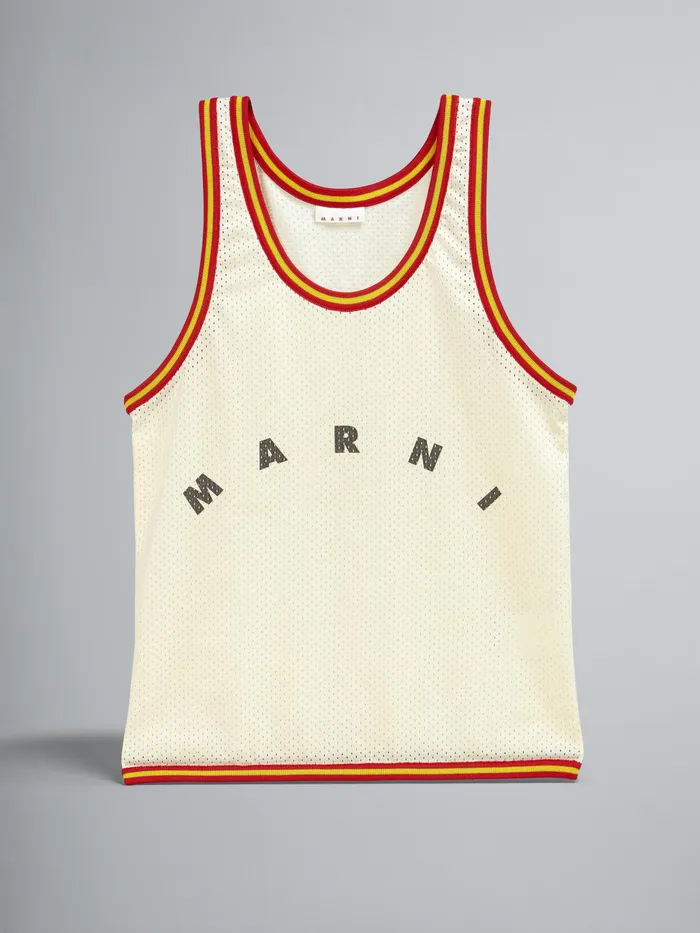 Marni White Basket Tank Top Shopping Bag In Tech Fabric Silk White Mens Shoulder Bags Marni White Basket Tank Top Shopping Bag In Tech Fabric Silk White Mens Shoulder Bags