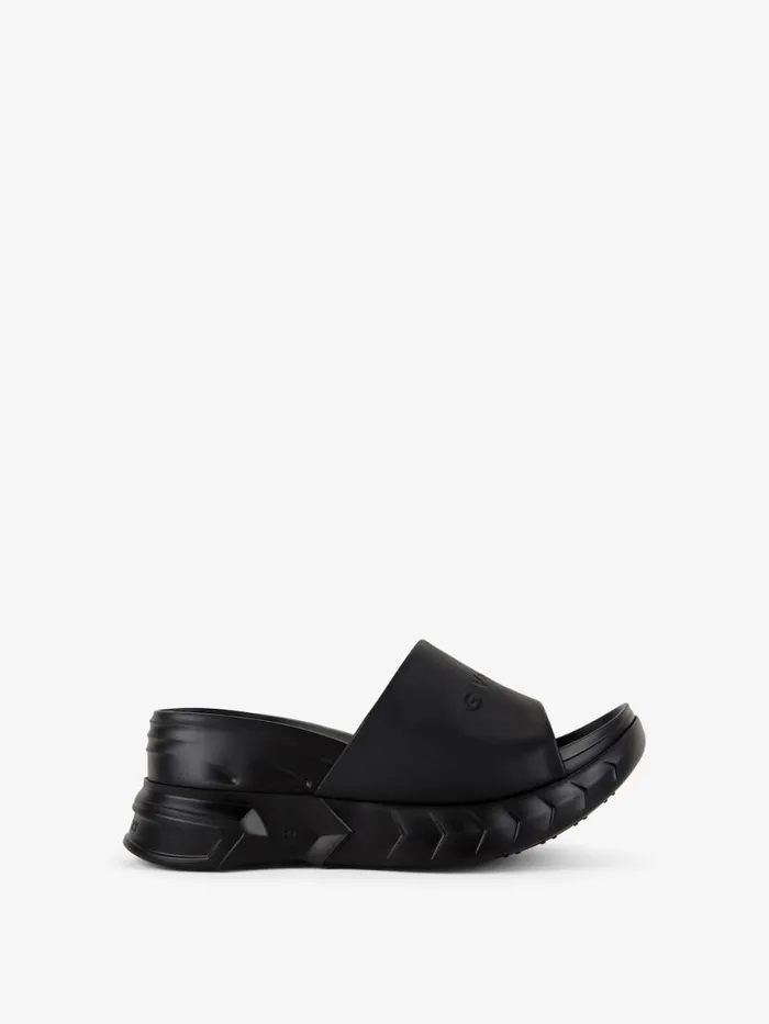 Marshmallow Wedge Sandals In Leather Black Women Givenchy Marshmallow