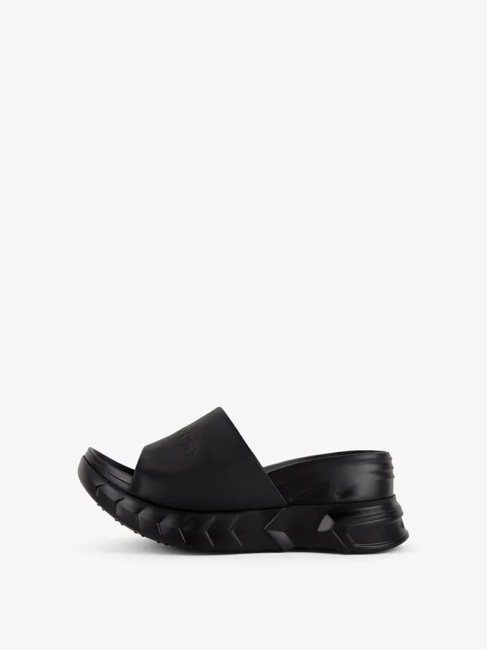 Marshmallow Wedge Sandals In Leather Black Women Givenchy Marshmallow