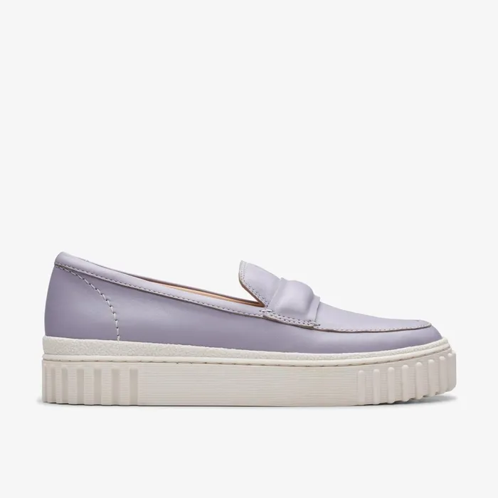Mayhill Cove Lilac Leather Women Clarks SlipOns