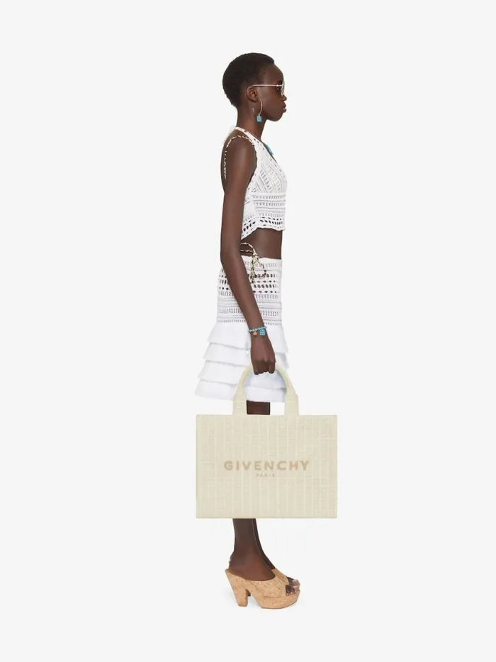 Medium GTote Bag In 4g Cotton Towelling Ivory Women Givenchy Shoulder Bags