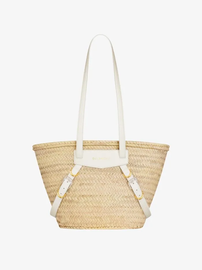 Medium Voyou Basket Bag In Raffia Ivory Women Givenchy Shoulder Bags