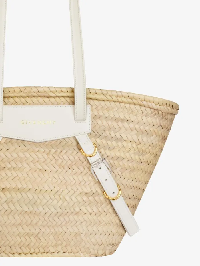 Medium Voyou Basket Bag In Raffia Ivory Women Givenchy Shoulder Bags