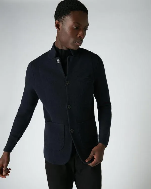 Men 007 Milano Knitted Cashmere JacketIn Navy Blue Navy Blue NPeal Coats and Jackets