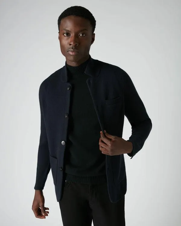 Men 007 Milano Knitted Cashmere JacketIn Navy Blue Navy Blue NPeal Coats and Jackets