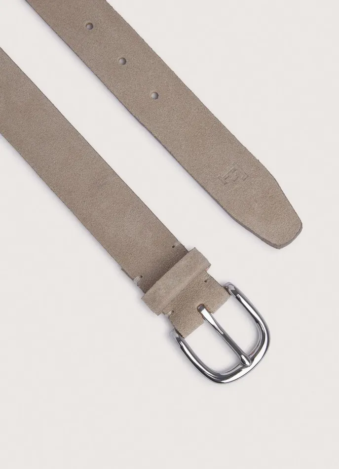 Men Belts Faonnable Suede Belt Concealed Beige