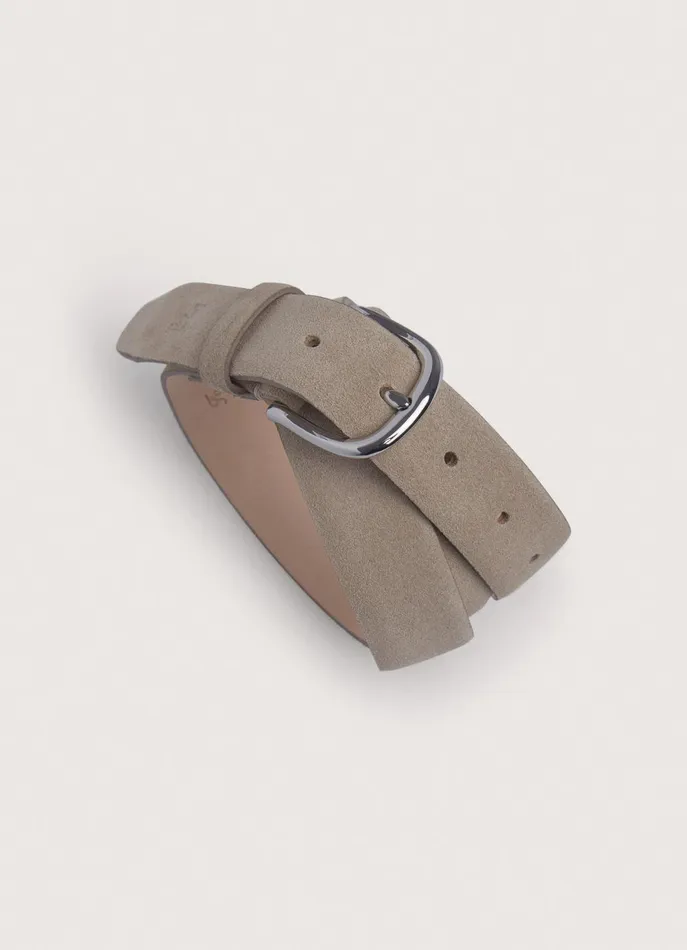 Men Belts Faonnable Suede Belt Concealed Beige