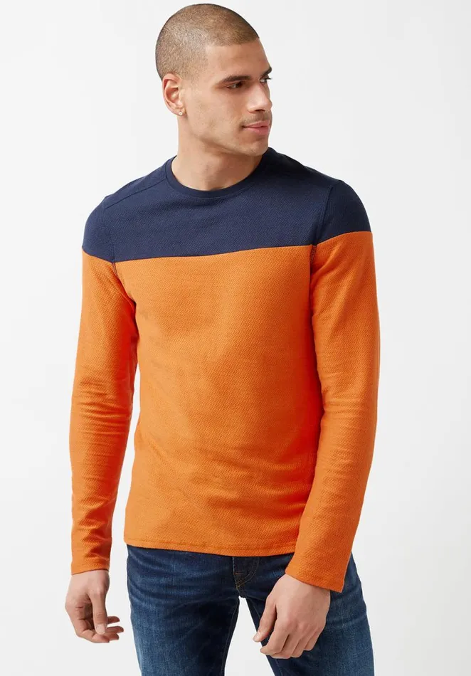 Men Colorblocked Kivor LongSleeve Top Harvest Buffalo David Bitton Tops and Tees Men Colorblocked Kivor LongSleeve Top Harvest Buffalo David Bitton Tops and Tees