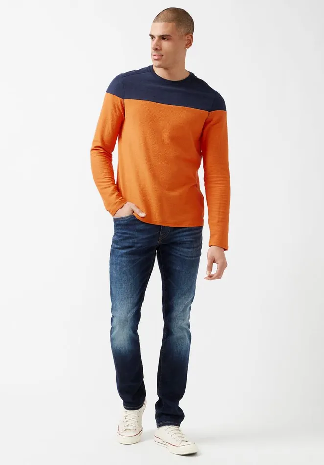 Men Colorblocked Kivor LongSleeve Top Harvest Buffalo David Bitton Tops and Tees