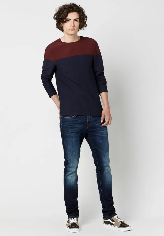 Men Colorblocked Kivor LongSleeve Top Harvest Buffalo David Bitton Tops and Tees